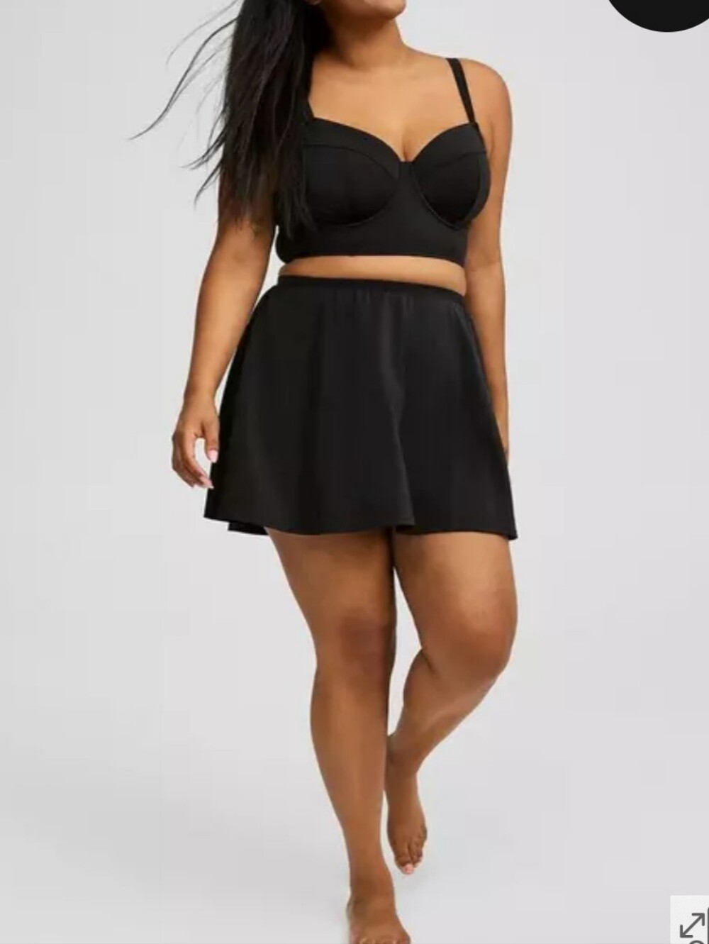 Torrid Black Swim Skirt W/ Shorts & Supportive Bikini Top